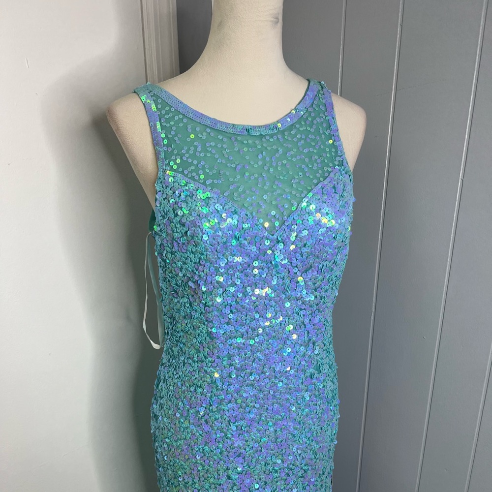 Primavera Couture Sparkling Sky Blue Gown - Picture 3 of 9